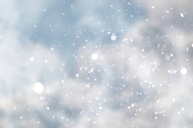 mavi kar yağışı bokeh arkaplan, soyut kar tanesi arkaplan bulanık soyut blu