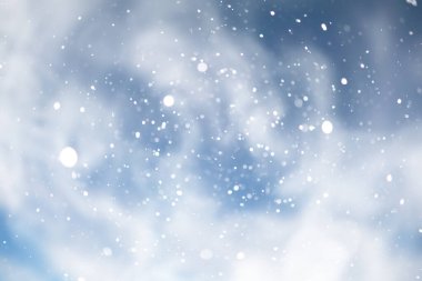 mavi kar yağışı bokeh arkaplan, soyut kar tanesi arkaplan bulanık soyut blu