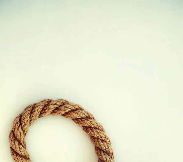 Fonott Vastag Kötél Egy Bőrbe Kötve Kenderkötél Díszítéshez Tervezéshez Halászkötél — Stock Fotó