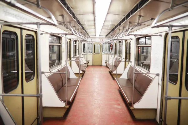 Metro Prázdnými Sedadly Prázdné Auto Metra — Stock fotografie