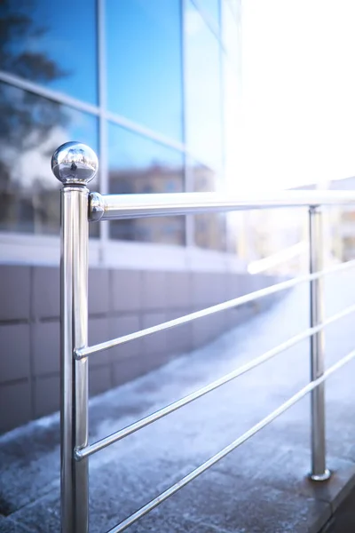 Garde Corps Verre Acier Inoxydable Escaliers Dans Intérieur Moderne Balustrade — Photo