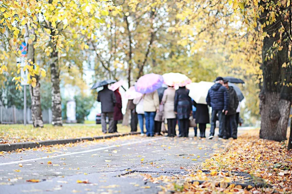 Lluvia Otoño Parque Durante — Foto de Stock