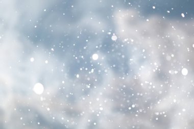 mavi kar yağışı bokeh arkaplan, soyut kar tanesi arkaplan bulanık soyut blu