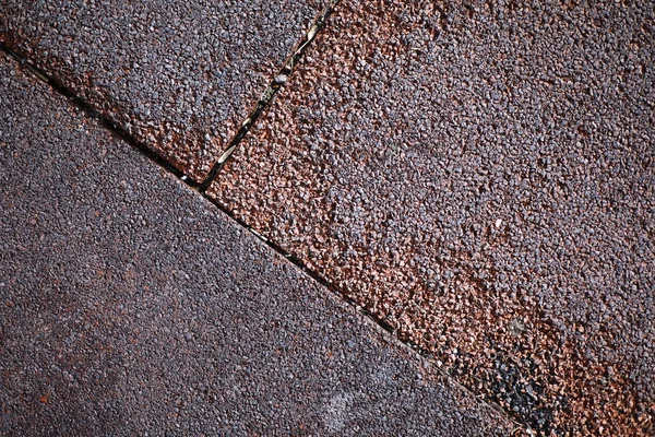 Серый Брусчатый Камень Пешеходная Дорожка Тротуар Крупным Планом Текстура Сверху — стоковое фото
