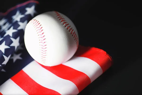 Amerikaans Traditioneel Sport Spel Honkbal Concept Honkbal Vleermuizen Tafel Met — Stockfoto