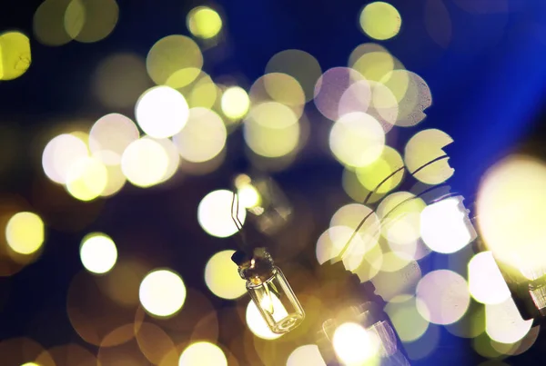 Kerstslinger Van Glazen Flessen Potten Met Een Plant Erin Nieuwjaar — Stockfoto