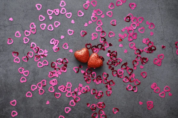 Romantischer Hintergrund Das Konzept Der Liebe Und Beziehungen Herzförmige Figuren — Stockfoto