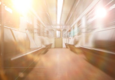 Boş koltuklu metro vagonu. Boş metro vagonu.