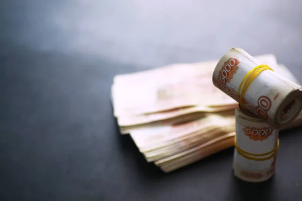Uang Kertas Dengan Tulisan Lima Ribu Rubel Nilai Uang Rusia — Stok Foto