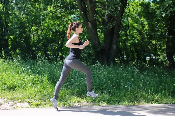 Vrouw Sport Run Park Outdoor — Stockfoto