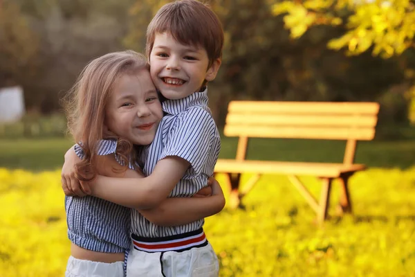 Children Walk Summer Children Indulge Country Laughter Splashing Water — Stock Photo, Image