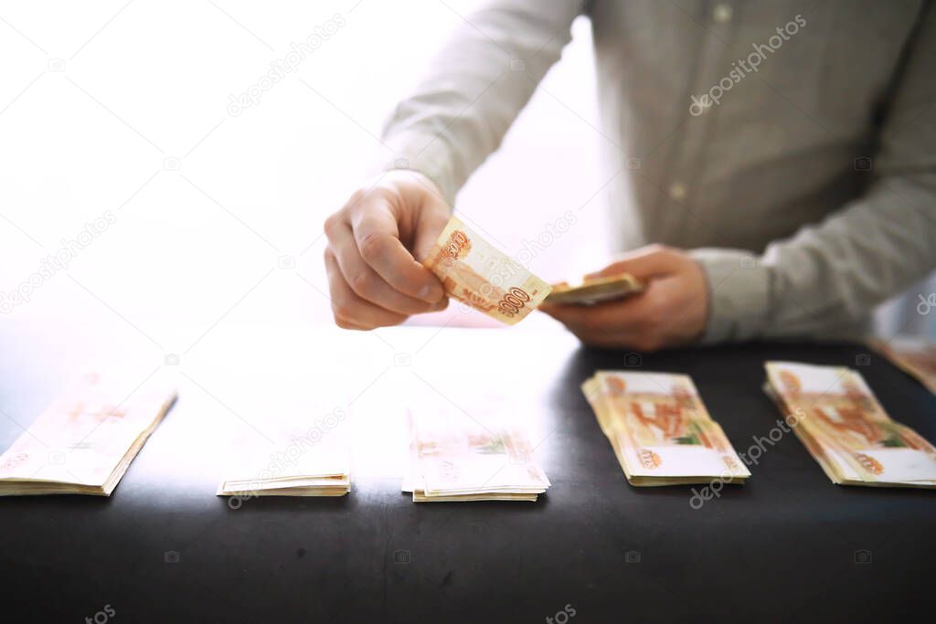 Banknotes with inscription 