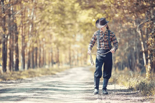 Cowboy Hat Field Autumn — Stock Photo, Image