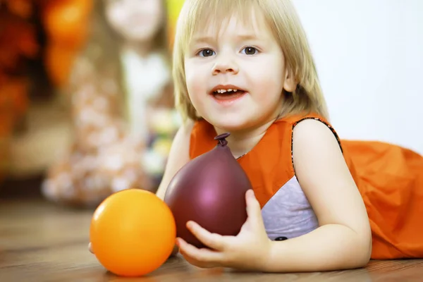 Happy Child Kids Group Have Fun Play Kindergarden Indoor Preschool — Stock Photo, Image
