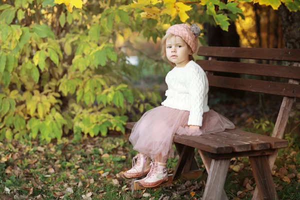 Jonge Familie Een Wandeling Het Herfstpark Zonnige Dag Geluk Samen — Stockfoto