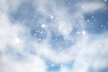 mavi kar yağışı bokeh arkaplan, soyut kar tanesi arkaplan bulanık soyut blu