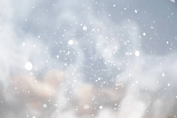 Синий Снегопад Bokeh Фон Абстрактный Фон Снежинки Размытые Абстрактные Blu — стоковое фото