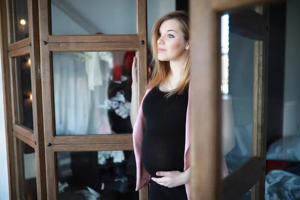 Schwangere Junge Schöne Mädchen Neunten Monat — Stockfoto