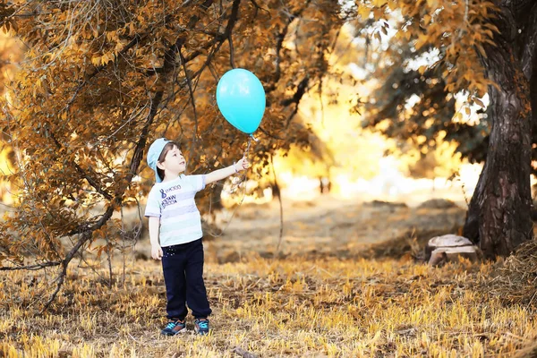 Kleine Kinder Spazieren Herbstpark — Stockfoto