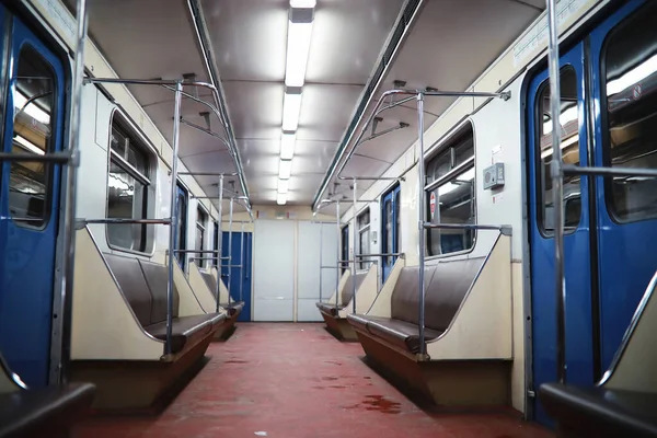 Carro Metro Com Assentos Vazios Carro Metrô Vazio — Fotografia de Stock