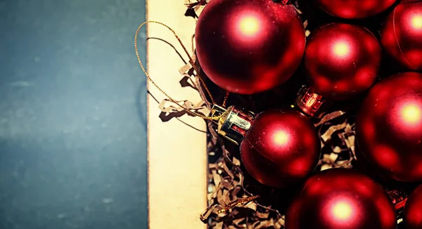Weihnachtsschmuck Für Den Weihnachtsbaum Kleine Kugeln Schmücken Den Weihnachtsbaum Spielzeug — Stockfoto