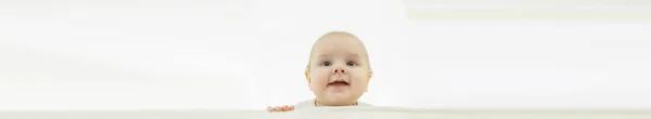 Bebê Emoções Conceito Criança Pequena Lugar Para Texto — Fotografia de Stock