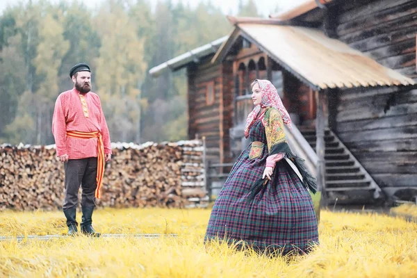 Traditional Slavic Rituals Rustic Style Outdoor Summer Slavic Village Farm — Stock Photo, Image