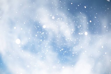 mavi kar yağışı bokeh arkaplan, soyut kar tanesi arkaplan bulanık soyut blu