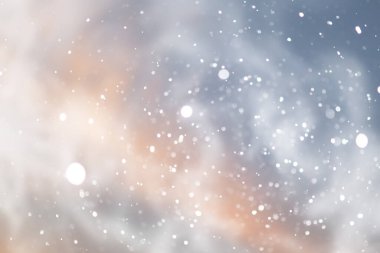 mavi kar yağışı bokeh arkaplan, soyut kar tanesi arkaplan bulanık soyut blu