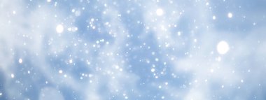 mavi kar yağışı bokeh arkaplan, soyut kar tanesi arkaplan bulanık soyut blu