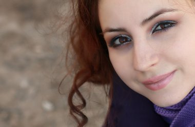 Güzel bir genç Kızıl saçlı kızın yüzü