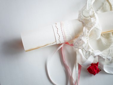 Rose ve dantel Davetiyesi