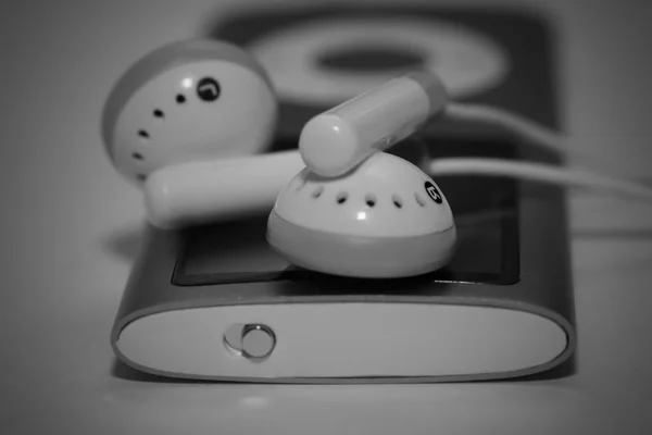 Headphones player on background — Stock Photo, Image