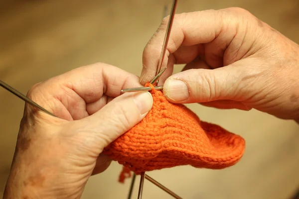手工编织袜子 — 图库照片