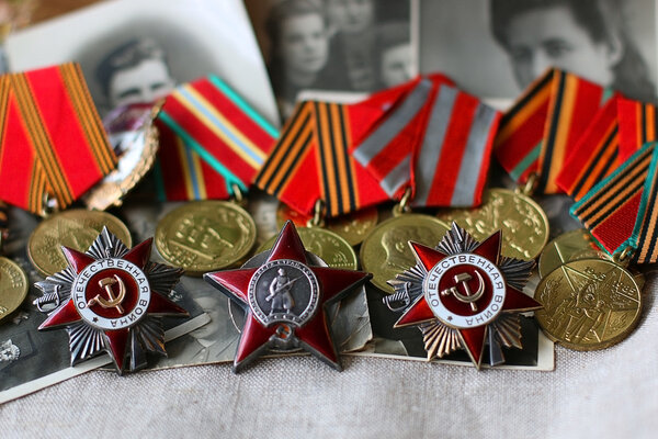 Front hundred grams of vodka memory of awards and medals of World War II