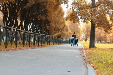 yolu perspektif park bebek arabası kadın