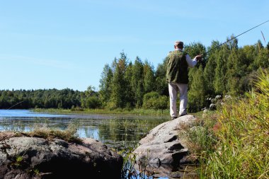 balıkçı göl manzara iplik