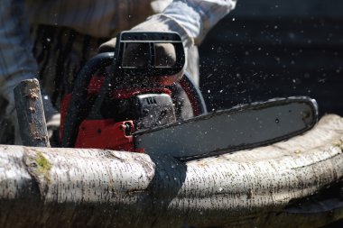 Yakacak odun kesmek için testere