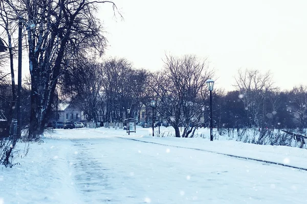 Stadt-Fußweg-Winter — Stockfoto