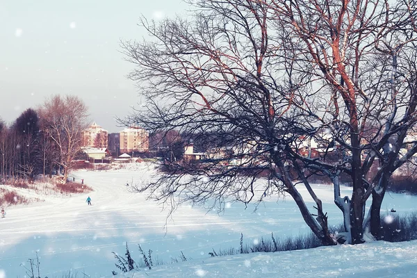 Miasto chodnik zima — Zdjęcie stockowe