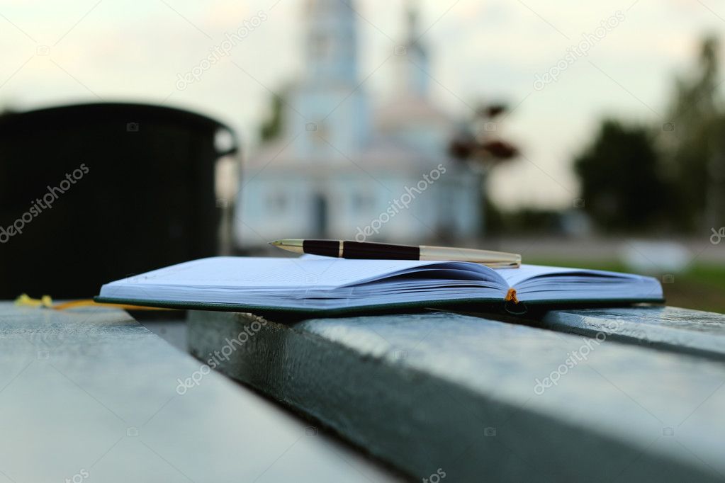 books on a bench in the school year