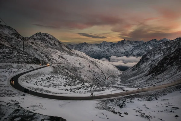 Panorama Manhã Sobre Geleira Soelden Solden Início Fundo Alpino Agradável — Fotografia de Stock