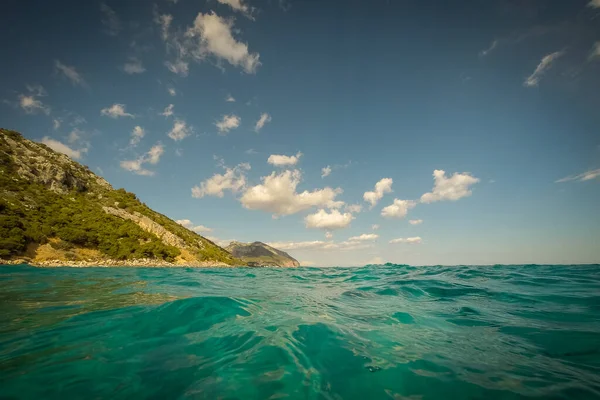 Piękna Morska Woda Blisko Cala Gonone Sardynii Widok Wody Kierunku — Zdjęcie stockowe