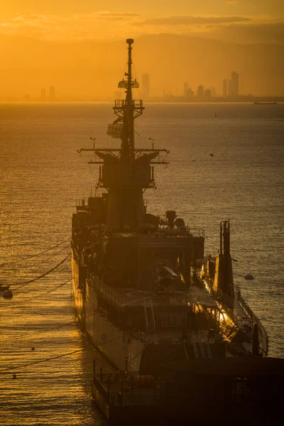 Frühmorgendliches Panorama Eines 256 Kriegsschiffes Das Als Schwimmendes Museum Inciralti — Stockfoto