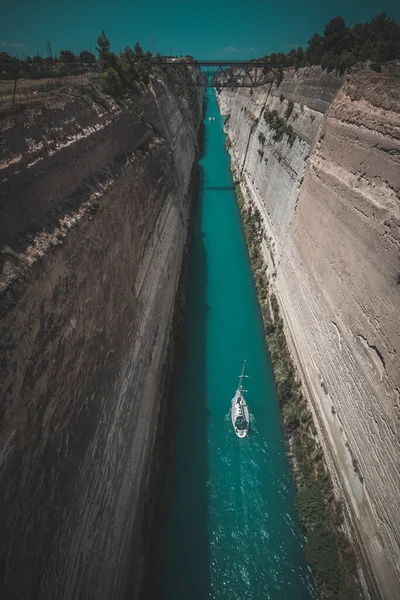 Korinthe Korinthe Kanaal Griekenland Een Smalle Waterweg Die Ionische Zee — Stockfoto