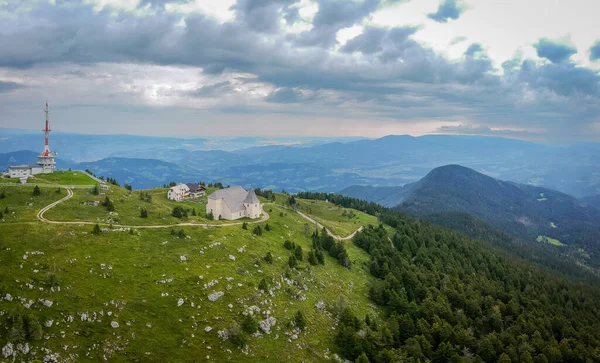 Panorama Zangão Topo Urslja Gora Plesivec Região Koroska Slovenia Dia — Fotografia de Stock