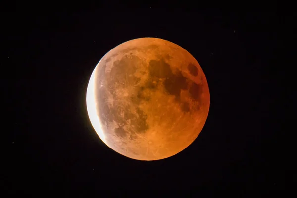 Червоний Або Кров Яний Місяць Повне Місячне Затемнення 2018 Році — стокове фото
