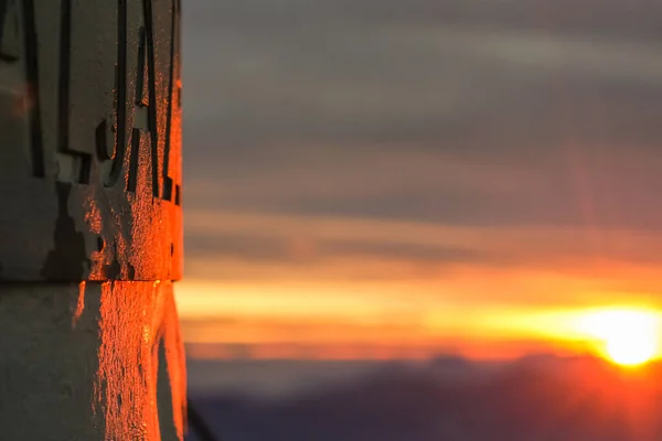 Lever Soleil Sur Mont Triglav Haute Montagne Slovénie Avec Une — Photo