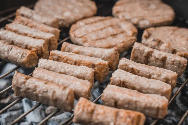 Балканская Специальность Cevapcici Сделано Куриного Мяса Инсталлированного Говядины Свинины Делает — стоковое фото