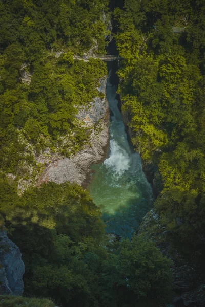 Vista Del Río Reka Fluyendo Través Las Famosas Cuevas Skocjan — Foto de Stock
